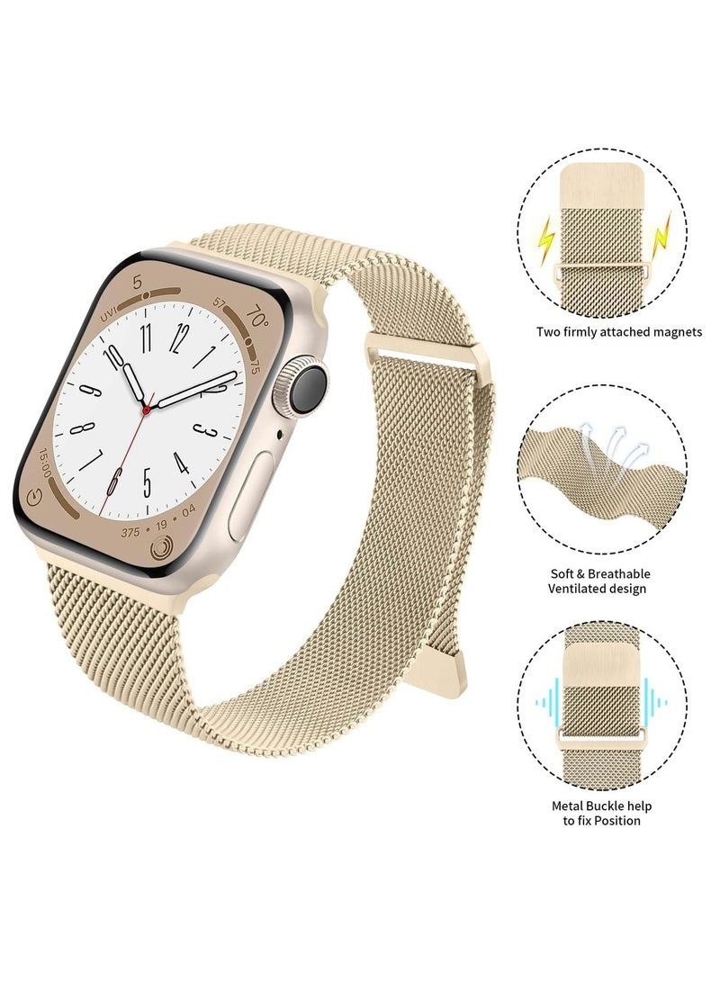 Metal Stainless Steel Bands For Band 38/40/41 mm For Women Men Loop Magnetic Milanese Mesh Strap For IWatch Series Ultra/8/7/6/5/4/3/2/1/SE - Image 3