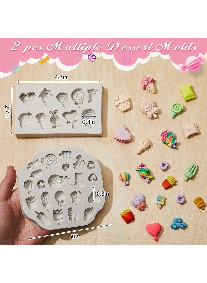 Tessco 2 Pcs Polymer Clay Molds Sweets Polymer Clay Molds For Jewelry Making Candy Shape Clay Molds Ice Cream Lollipop Donut Chips Miniature Clay Molds Polymer Clay Molds For Polymer Clay Earrings Decoration - Image 4