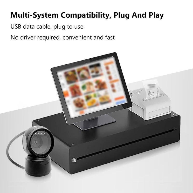 Automatic Omnidirectional Desktop Barcode Scanner USB Wired 1D 2D QR Code Reader For Retail Store - Image 5
