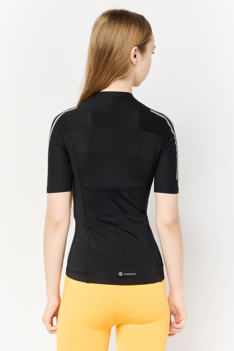 Adidas Women Sportswear Fit Short Sleeves Cycling Jersey Top, Black - Image 4