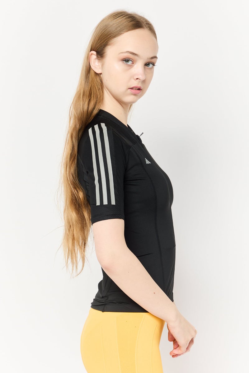 Adidas Women Sportswear Fit Short Sleeves Cycling Jersey Top, Black - Image 3