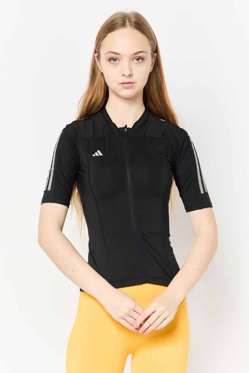 Adidas Women Sportswear Fit Short Sleeves Cycling Jersey Top, Black - Image 1