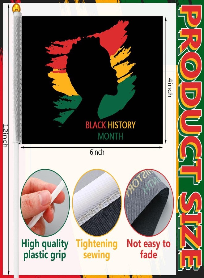 Mindsoft 100 Pcs Black History Month Flag Small Mini Flag Hand Held Flag Black History Month Flag Bunting for African American Festival Black History Month Party Supplies - Image 3