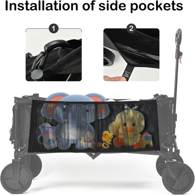 HX AURIZE Stroller Wagon Cargo Net and Organizer Wagon Accessories Compatible with WONDERFOLD All WSeries Models Black - Image 4