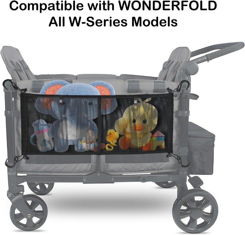 HX AURIZE Stroller Wagon Cargo Net and Organizer Wagon Accessories Compatible with WONDERFOLD All WSeries Models Black - Image 3