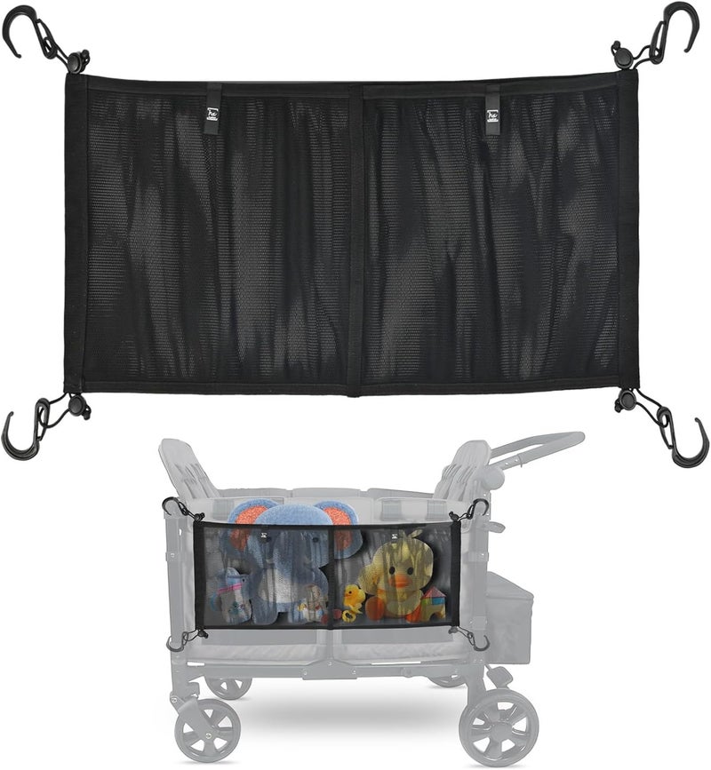 HX AURIZE Stroller Wagon Cargo Net and Organizer Wagon Accessories Compatible with WONDERFOLD All WSeries Models Black - Image 1