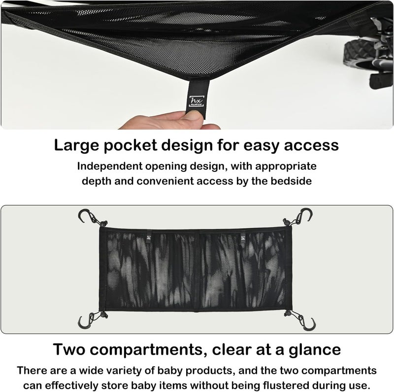 HX AURIZE Stroller Wagon Cargo Net and Organizer Wagon Accessories Compatible with WONDERFOLD All WSeries Models Black - Image 5