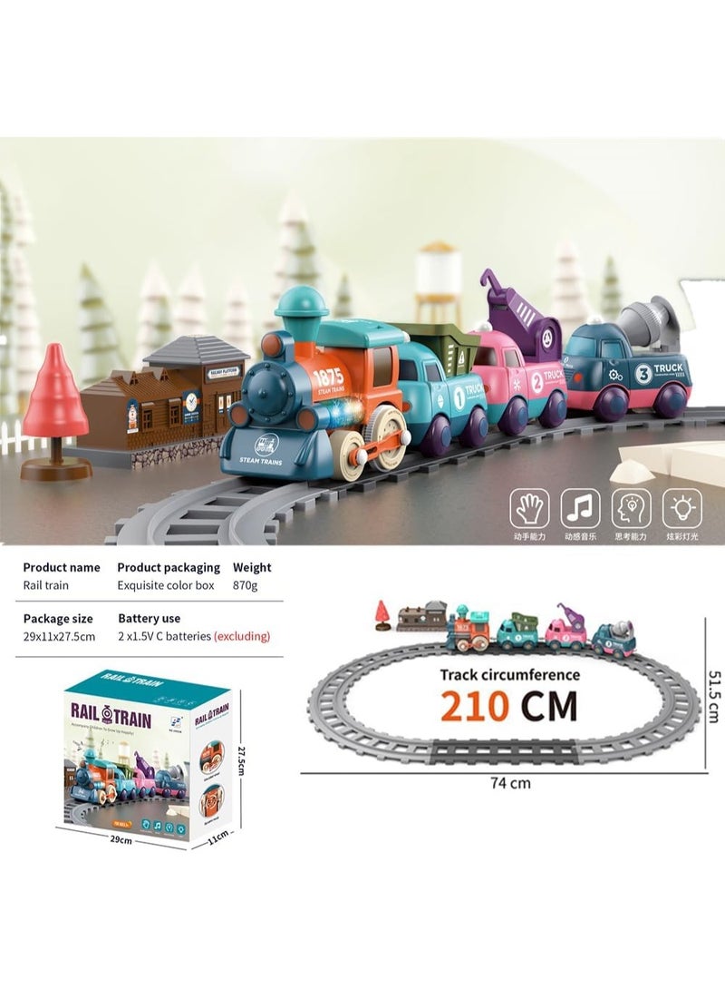 Lighting & Music Train Toy for Kids, Magnetic Train Toys for Toddlers 3+, Electric Train Set with Train Tracks Accessories Battery Operated, Birthday for Boys Girls Age 4 5 6 7 - Image 5