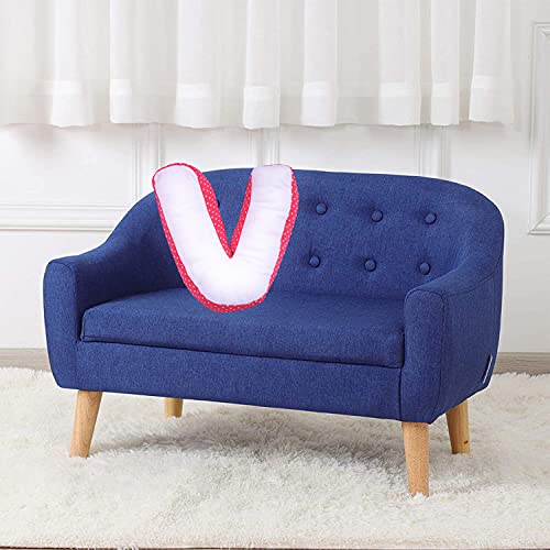 Creative Textiles Alphabet Shape Decorative Alphabet Cotton Cushion, Red & White Soft Pillow Alphabet Shape (v) - Image 4