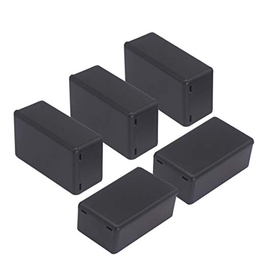 Zulkit 5Pcs Project Boxes ABS Plastic Electrical Project Case Power Junction Box Black 2.40 x 1.41 x 0.98 inch (61 x 36 x 25 mm) - Image 1