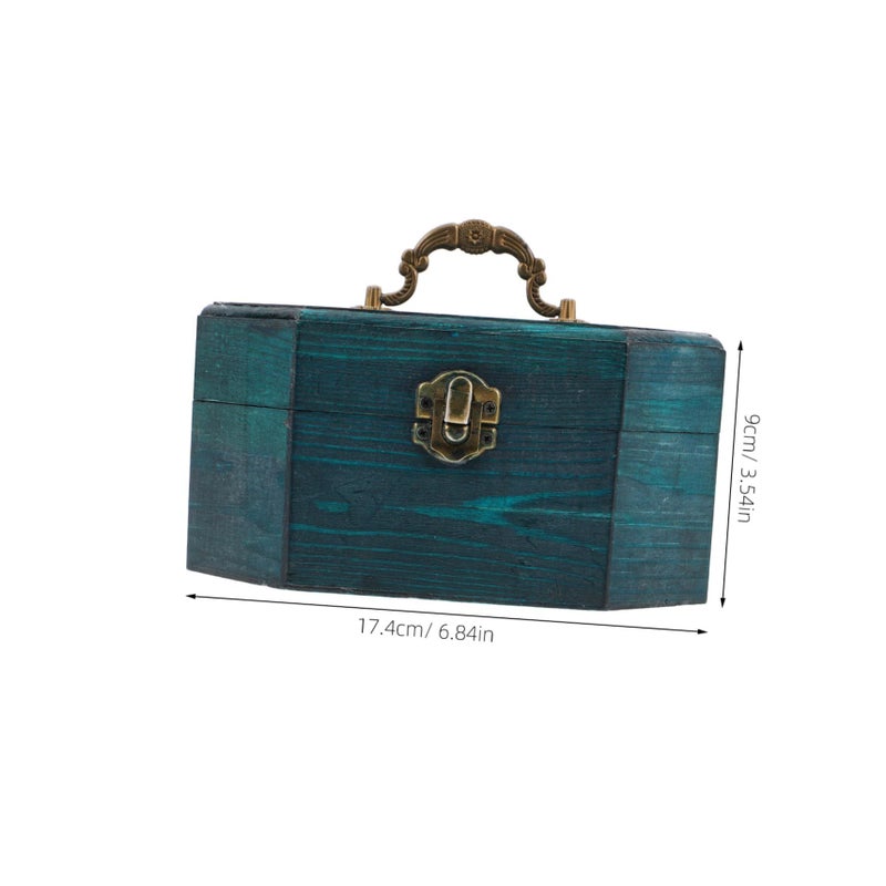 Vintage Wooden Jewelry Box With Portable Handle 6012a Solid Wood Organizer For Necklaces Rings Earrings Accessories - Image 3