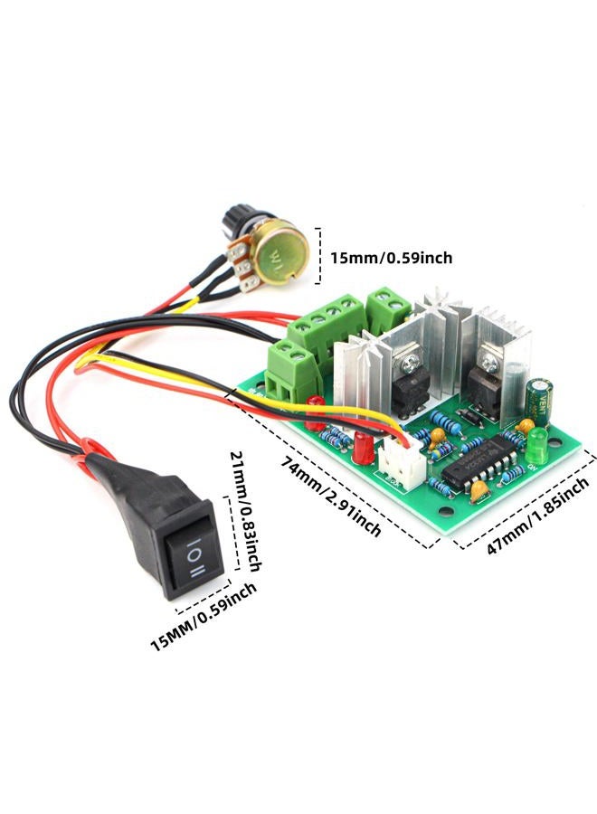 RioRand Upgraded Adjustable DC Motor Speed PWM Controller 10V 12V 24V 30V Reversing Switch 120W - Image 2