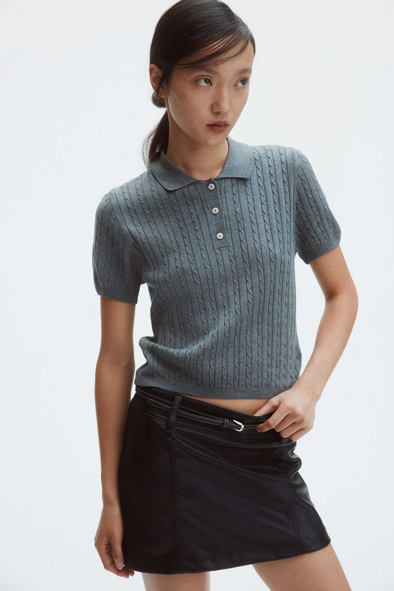 اتش اند ام تنورة ميني من الدنيم