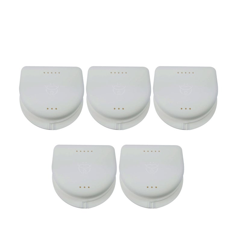 Dentosmile Dental Orthodontic Retainer/Aligner Case/Box/Mouth Guard and Denture Storage in White Colour (5) - Image 1