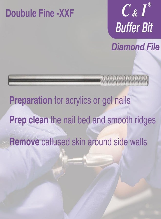 C & I Nature Nail Buffer XXF Nail Drill Bit Safety Efile for Nail Tech Nail Art Preparation Prep Clean Nail Bed Cuticle Dead Skin Smooth Nails 2 Way Rotate E-file Double Hand Use Manicure Tool - Image 3