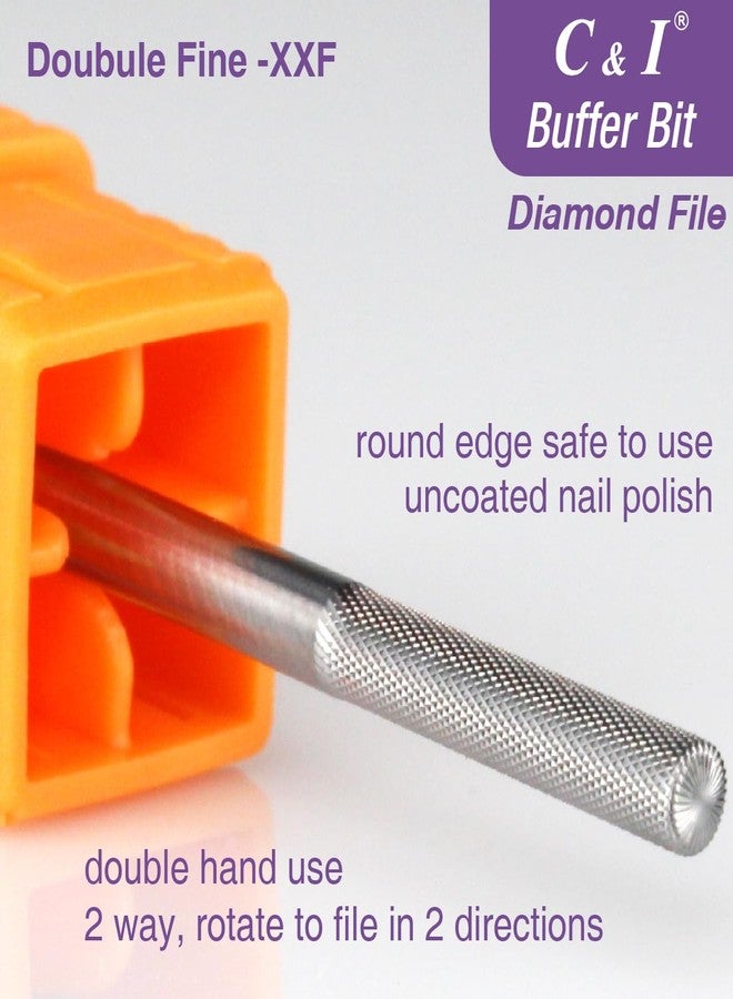 C & I Nature Nail Buffer XXF Nail Drill Bit Safety Efile for Nail Tech Nail Art Preparation Prep Clean Nail Bed Cuticle Dead Skin Smooth Nails 2 Way Rotate E-file Double Hand Use Manicure Tool - Image 4