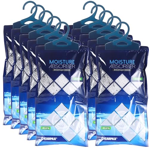 ZARPAX Hanging Moisture Absorber Activated Charcoal 106 oz300g Moisture Absorbing Bags for Bathroom Closet Kitchen Removes Moisture Humidity Odors Portable Dehumidifier Set Of 10 - Image 2