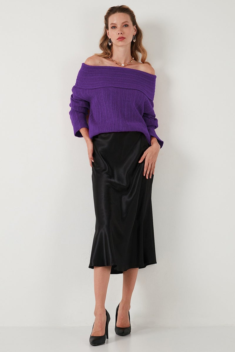 Lela Oversize Fit Madonna Collar Knitwear Sweater Women's SWEATER 4615216  - Image 2