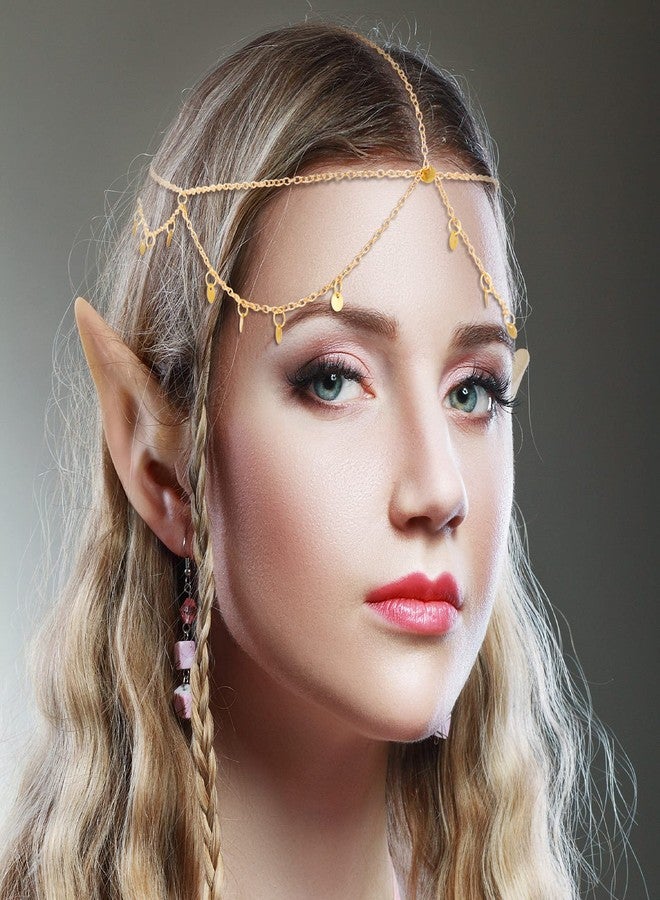 MTLEE 6 Pcs Gold Head Chain Jewelry Boho Bridal Headpiece Turquoise Tassel Headbands Boho Hair Accessories for Women Girls - Image 4