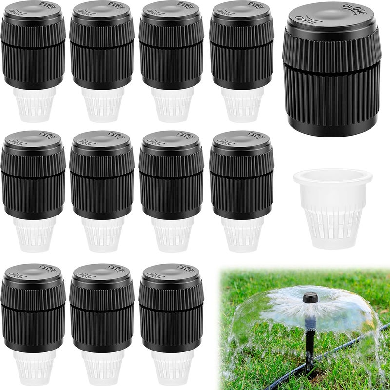 Sumalon 12PCS Bubbler Sprinkler Heads with Filter, Mushroom Water Bubbler Irrigation Head, 1/2 inch Male Thread Adjustable Water Flow Drip Irrigation Spray Emitters for Garden Watering System Shrubs Tree - Image 1