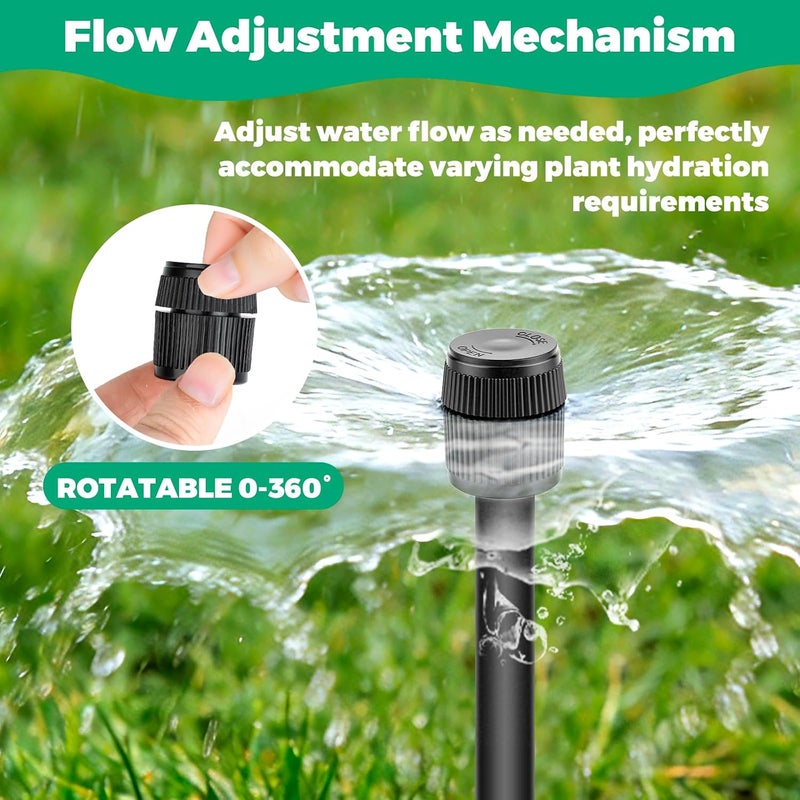Sumalon 12PCS Bubbler Sprinkler Heads with Filter, Mushroom Water Bubbler Irrigation Head, 1/2 inch Male Thread Adjustable Water Flow Drip Irrigation Spray Emitters for Garden Watering System Shrubs Tree - Image 5