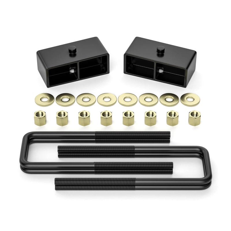 FLYCLE 2 inch Rear Lift Blocks for Chevy Silverado 1500 Sierra 1500 2 Rear Leveling Kit Extended Square UBolts Compatible with 19992023 Silverado 1500 Sierra 1500