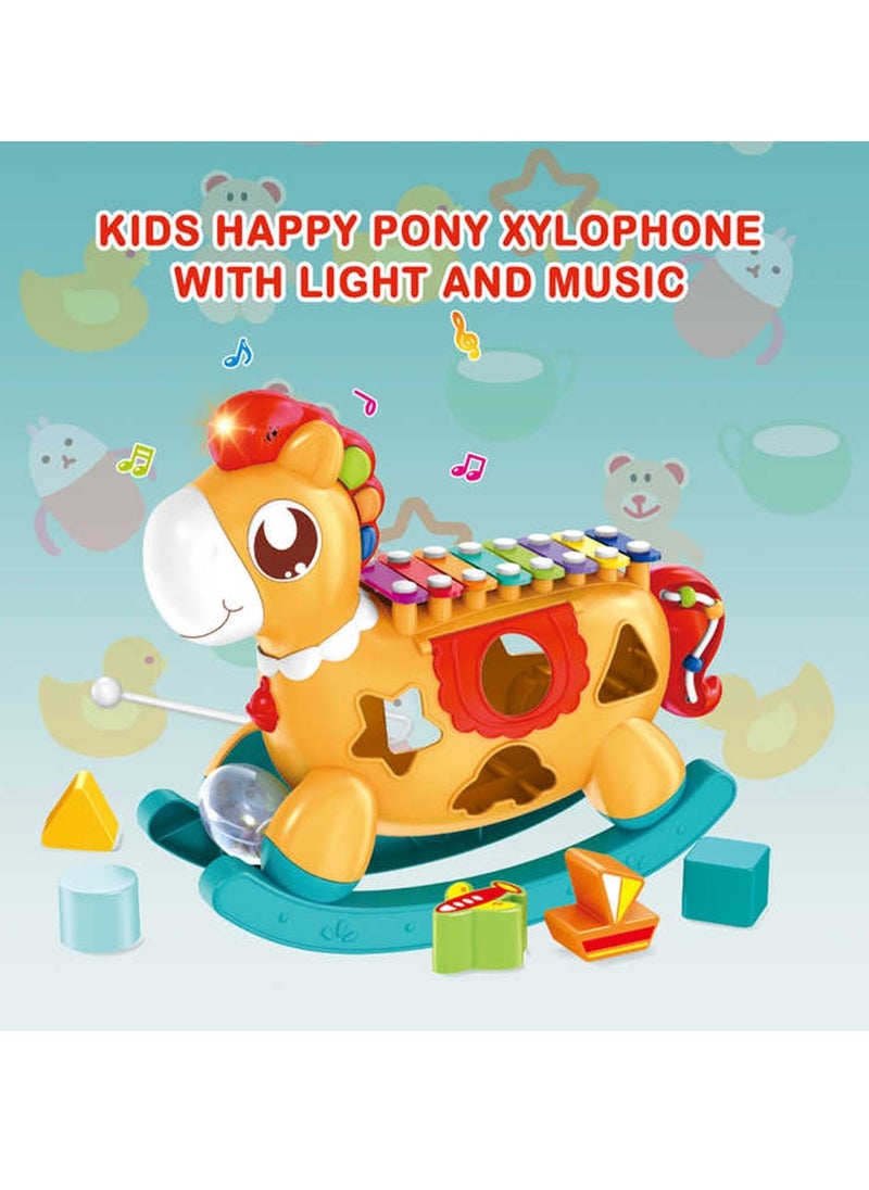 A fun and educational musical toy for children, in the shape of a horse, specially designed for children aged 18 months and above, to enhance their skills and develop their mental abilities early, suitable for boys and girls.  - Image 3
