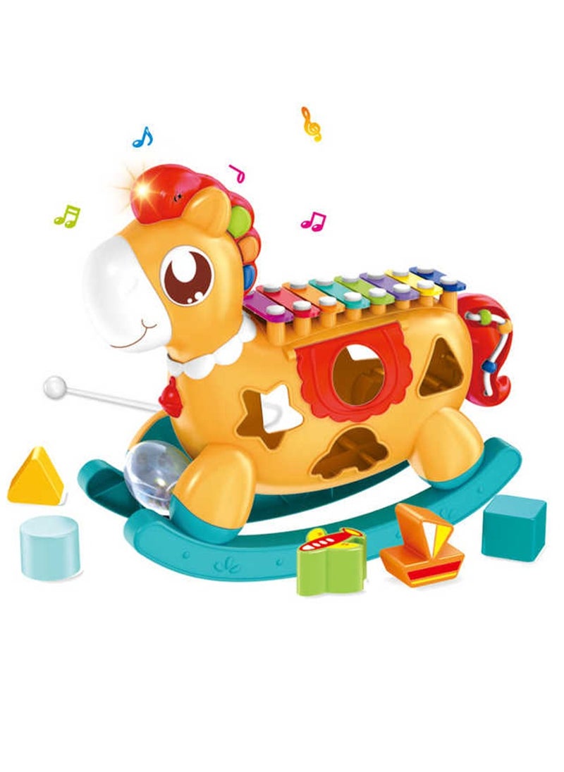 A fun and educational musical toy for children, in the shape of a horse, specially designed for children aged 18 months and above, to enhance their skills and develop their mental abilities early, suitable for boys and girls.  - Image 1