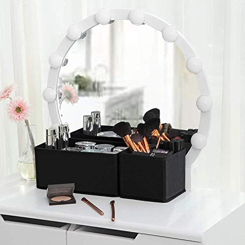 Styleys Foldable Cloth Storage Box Closet Dresser Drawer Organizer Cube Basket Bins Containers Divider with Drawers for Underwear, Bras, Socks, Ties, Scarves, Set of 6 (Black, S12014) - Image 5