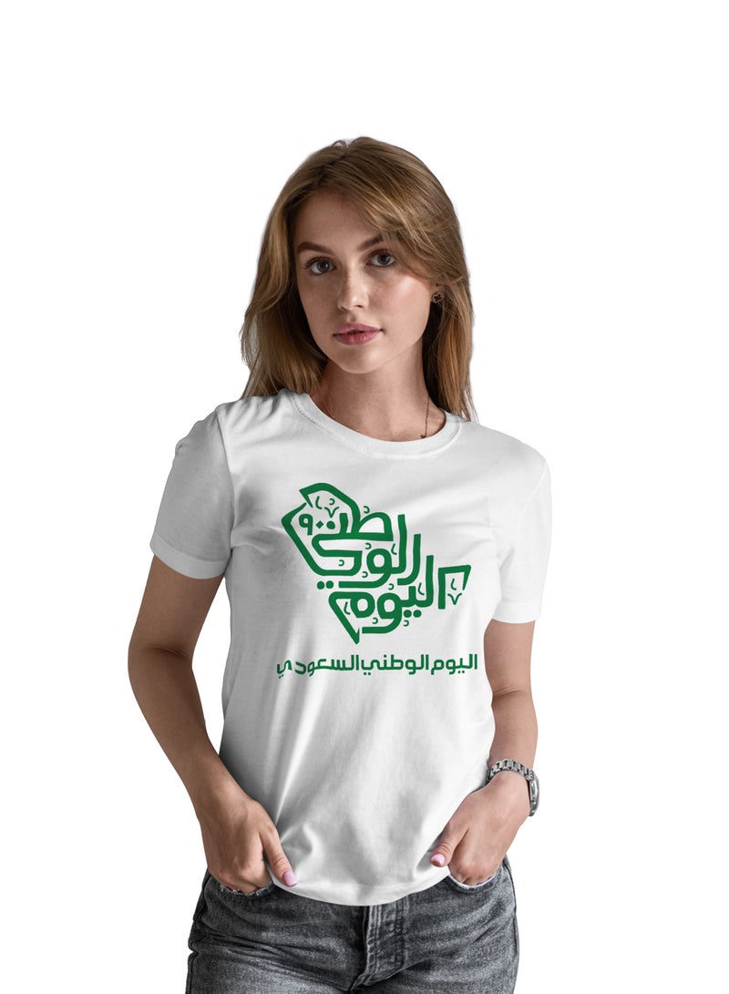 Fashion World Cotton T-shirt Printed with High-quality National day Saudi - Image 1
