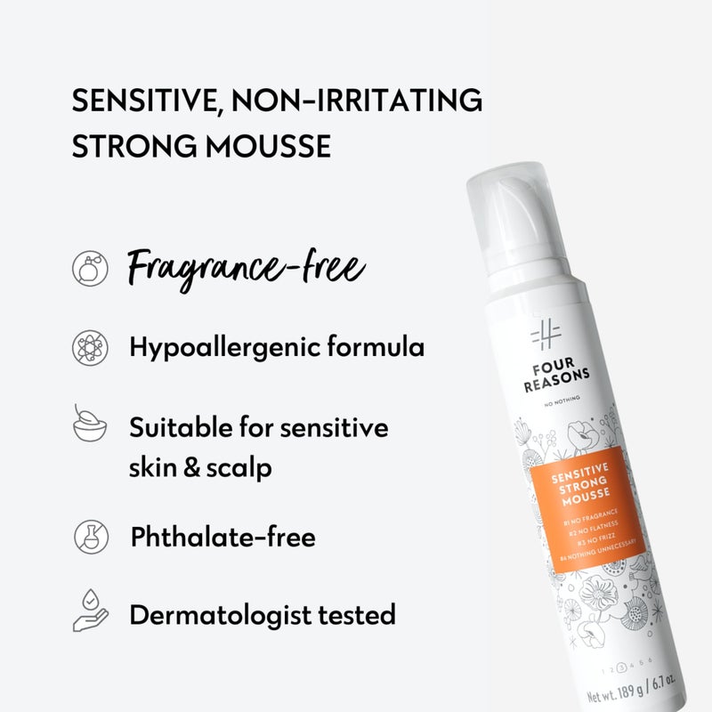 No nothing Very Sensitive Strong Hair Mousse - Volumizing, Hypoallergenic, Fragrance, Paraben & Alcohol Free, Unscented, Gluten & Soy Free - 6.8 oz (New Packaging) - Image 3
