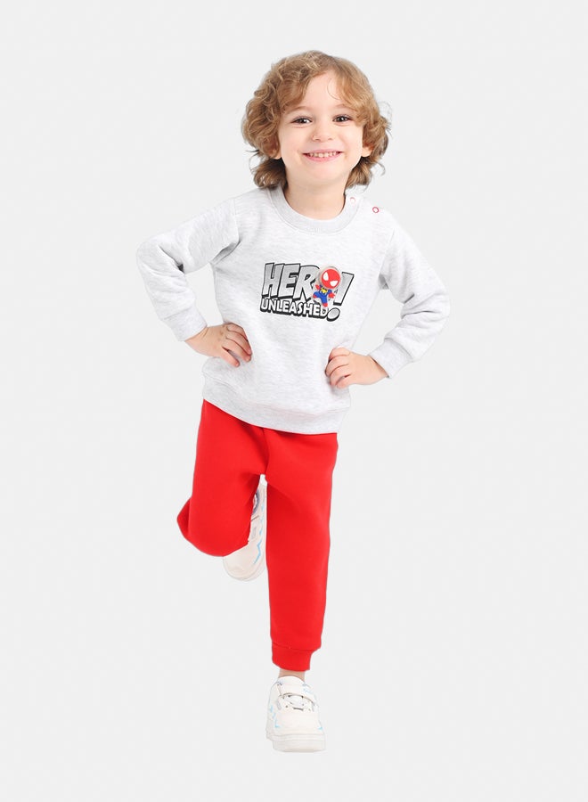 جوكي بيجاما شتوي أطفال أولاد مبطن فليس Spider Hero بطبعة - Image 2