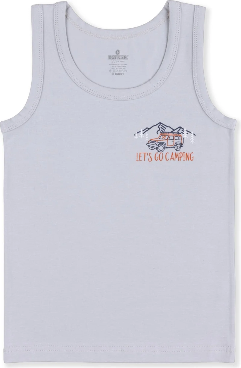 Baykar Boy's Cotton Crew Neck Printed Undershirt T-Shirt 3-Pack 2428 Color