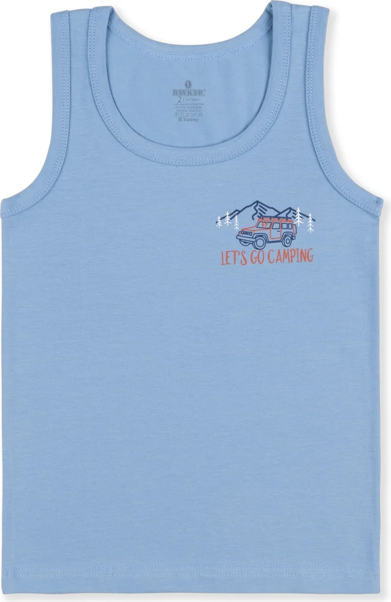 Baykar Boy's Cotton Crew Neck Printed Undershirt T-Shirt 3-Pack 2428 Color
