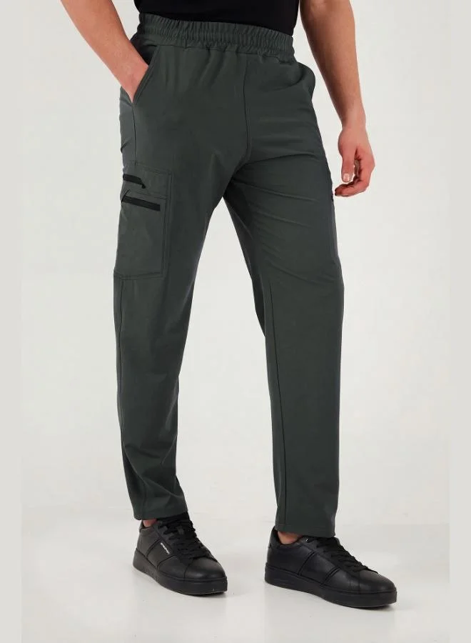 Buratti  Buratti Regular Fit Elastic Waist Water Repellent Straight Leg Trekking and Courier Trousers Men's PANTS 693288 for Men | Best Price UAE