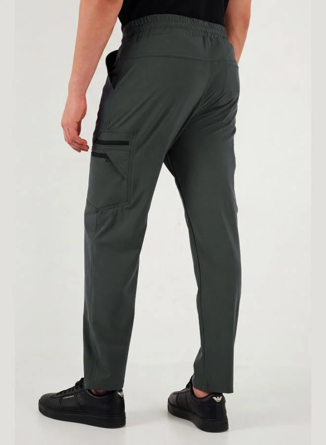 Buratti  Buratti Regular Fit Elastic Waist Water Repellent Straight Leg Trekking and Courier Trousers Men's PANTS 693288 for Men | Best Price UAE