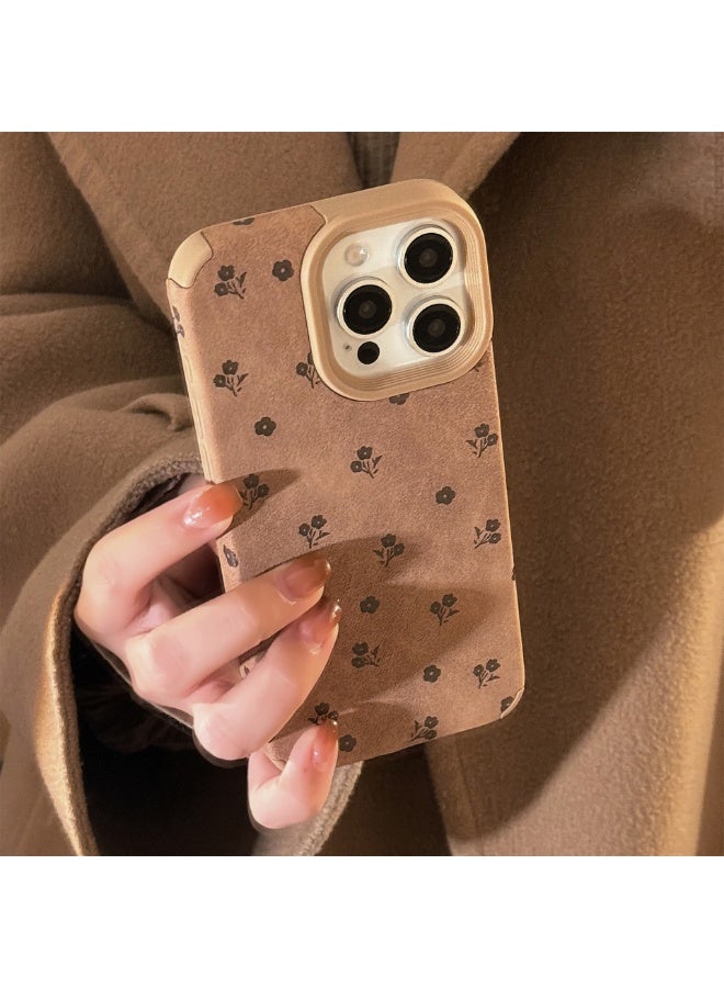 NIBEMINENT Small Floral Patterns Protective TPU Case Cover For iPhone 17 Pro Max, Khaki - Image 2