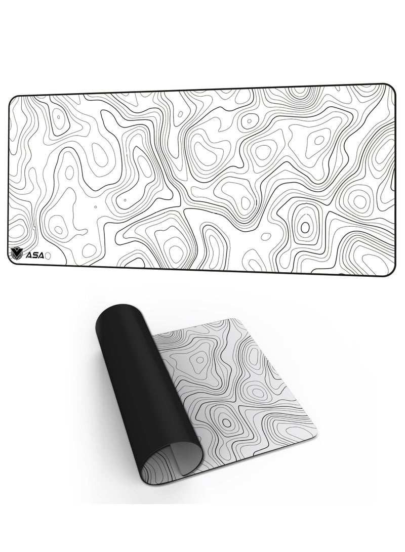 ASA Extended Mouse Pad 90x40cm Non-Slip Rubber Base with Stitched Edges, Smooth Cloth Surface, Waterproof  - Image 1