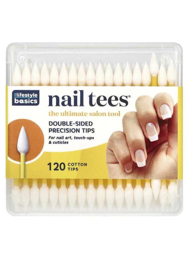 Fran Wilson Fran Wilson, Nail Tees, Double-Sided Precision Tips, 120 Cotton Tips  - Image 1