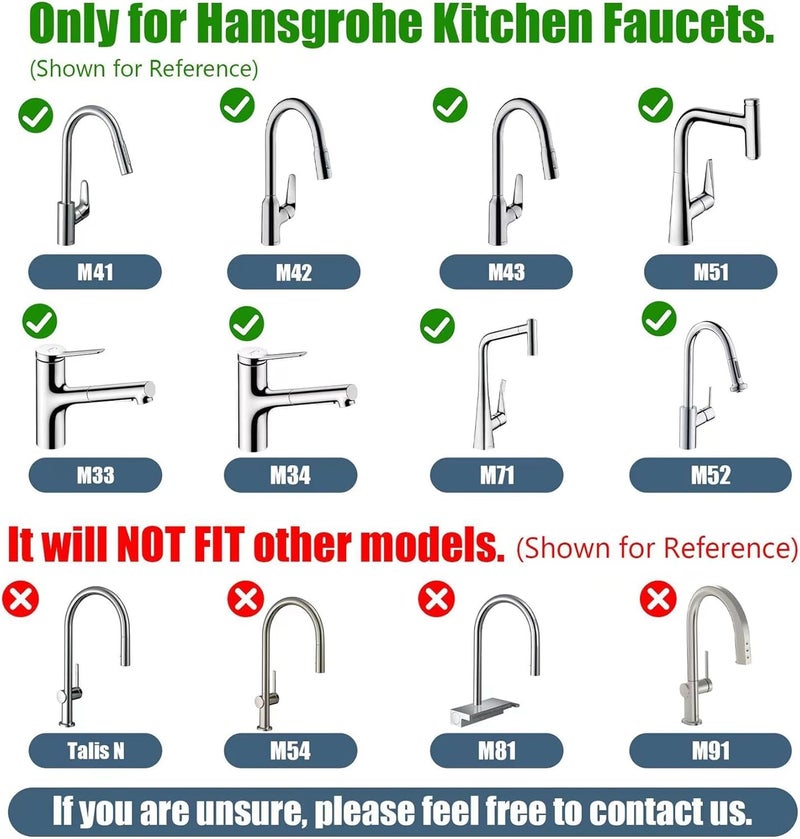 Liberflow 88624000 Kitchen Faucet Hose Replacement Part for Hansgrohe Pull Down Spray Hose 95507000 95506000, 59-inch - Image 5