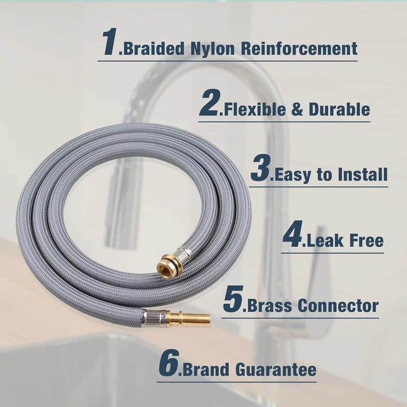 Liberflow 88624000 Kitchen Faucet Hose Replacement Part for Hansgrohe Pull Down Spray Hose 95507000 95506000, 59-inch - Image 4