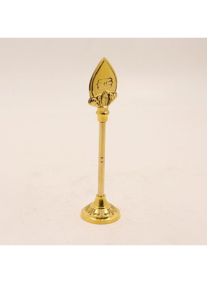 Putrika Traditional Handcrafted Brass Lord Muruga Vel God Idol with Round Base for Home Pooja|Puja|Murgavel Idol Size[110gm] - Vel Stand 15cm - Image 2