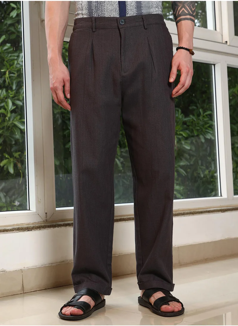 كامبوس سوترا Campus SutraBrown Cotton Trousers