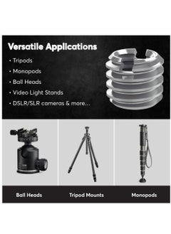 Excefore 3/8" to 1/4" Bushing Convert Screw Adapter Tripod Ballhead Reducer, 1/4" to 3/8" Camera Convert Screw Adapter Mount for Tripod, Monopod, Ballhead, Video Light Stand & DSLR SLR cameras, Stainless Steel  - Image 4