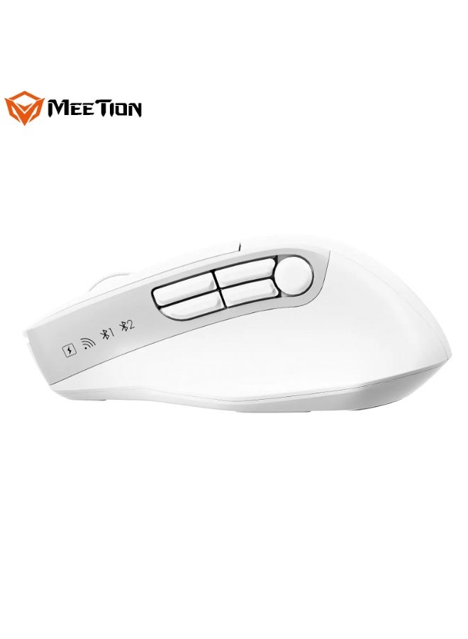 MEETION Dual-Mode Ergonomic Mouse BTM012 Dual-Mode Connectivity Whisper Quiet Clicks Adjustable 6 levels DPI Smart Light Indicators Dual-System Compatibility Custom Control Buttons - Image 4