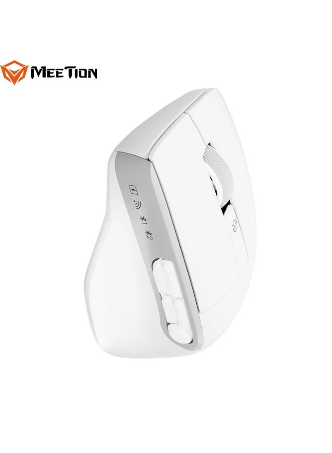 MEETION Dual-Mode Ergonomic Mouse BTM012 Dual-Mode Connectivity Whisper Quiet Clicks Adjustable 6 levels DPI Smart Light Indicators Dual-System Compatibility Custom Control Buttons - Image 2