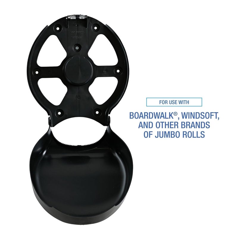 Boardwalk R2000BKBW 11 in x 625 in x 1225 in Single Jumbo Toilet Tissue Dispenser  Black - Image 4