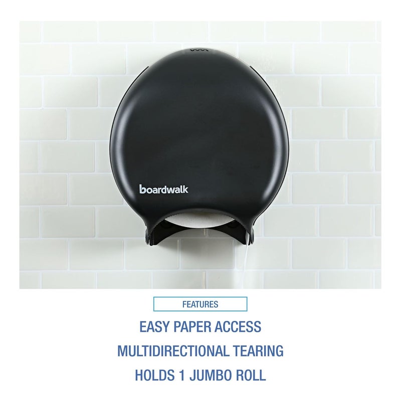 Boardwalk R2000BKBW 11 in x 625 in x 1225 in Single Jumbo Toilet Tissue Dispenser  Black - Image 5