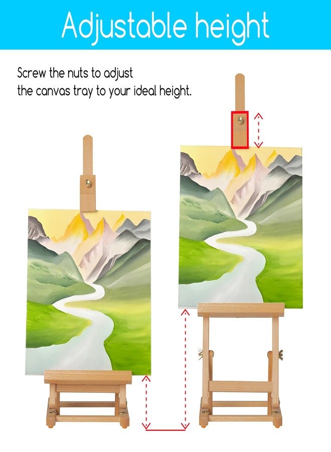ميدن حامل رسم طاولة من ميدن، إطار على شكل حرف H، حامل رسم وعرض قابل للتعديل، يتسع للوحات قماشية حتى 16 بوصة، حامل فني متين من خشب الزان مناسب للبالغين والأطفال والمبتدئين. - Image 3