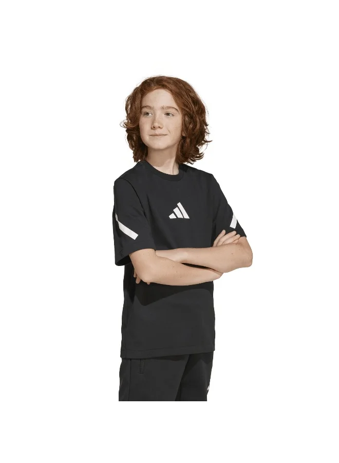 Adidas J Zne Tee Black Training T-Shirts For Junior 7-8Y